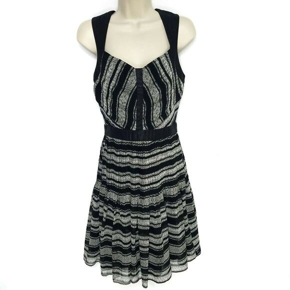 AX Armani Exchange Dress SZ 2 Black Gray A-Line - Picture 1 of 6
